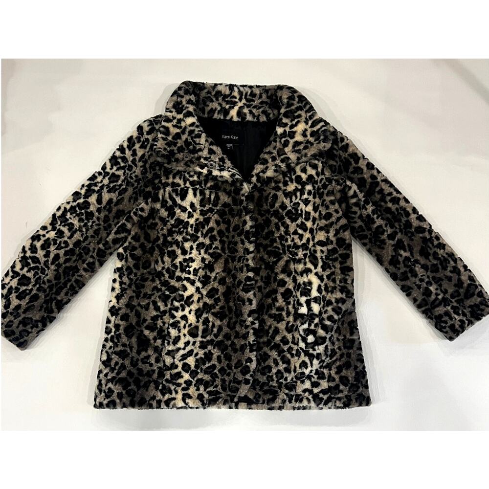 Karen Kane NEW Faux Leopard Fur Coat